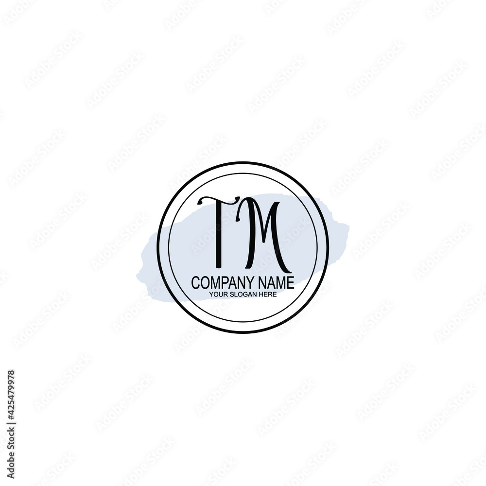 TM Initials handwritten minimalistic logo template vector TM Initials handwritten minimalistic logo template vector