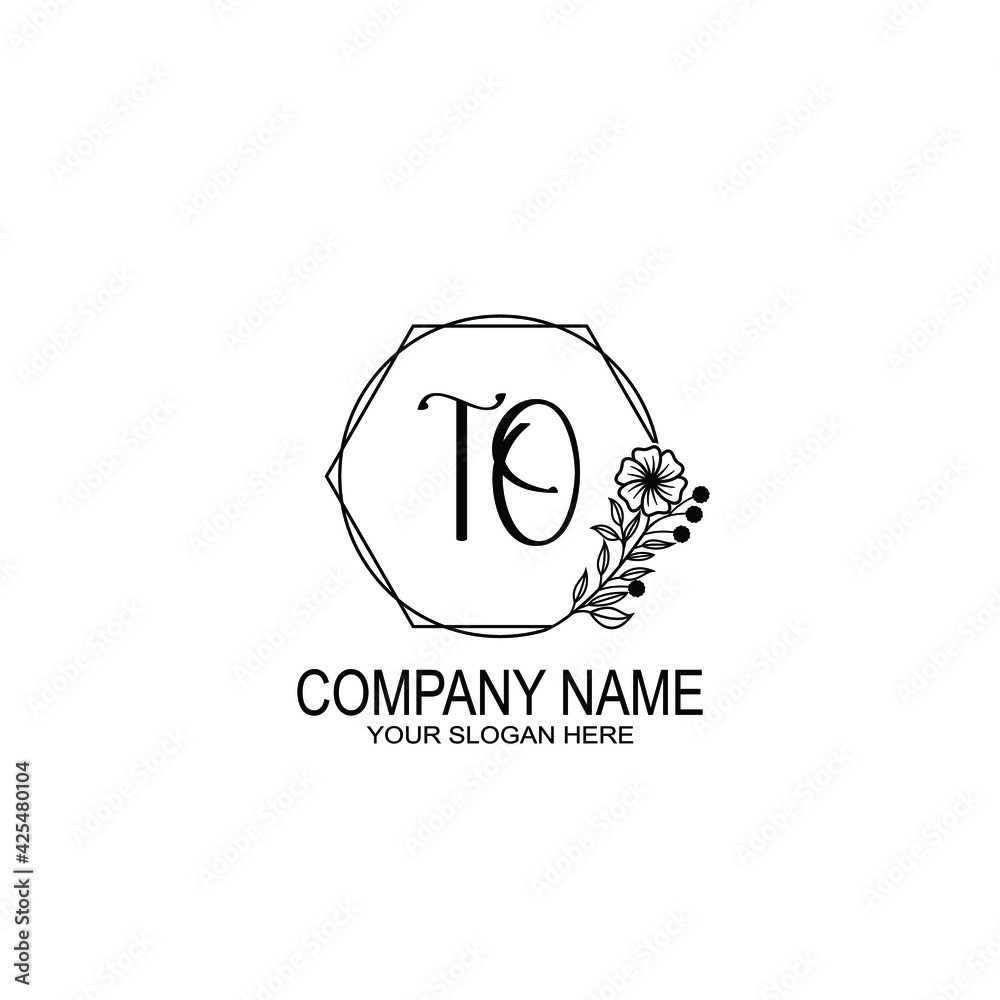 TO Initials handwritten minimalistic logo template vector TO Initials handwritten minimalistic logo template vector