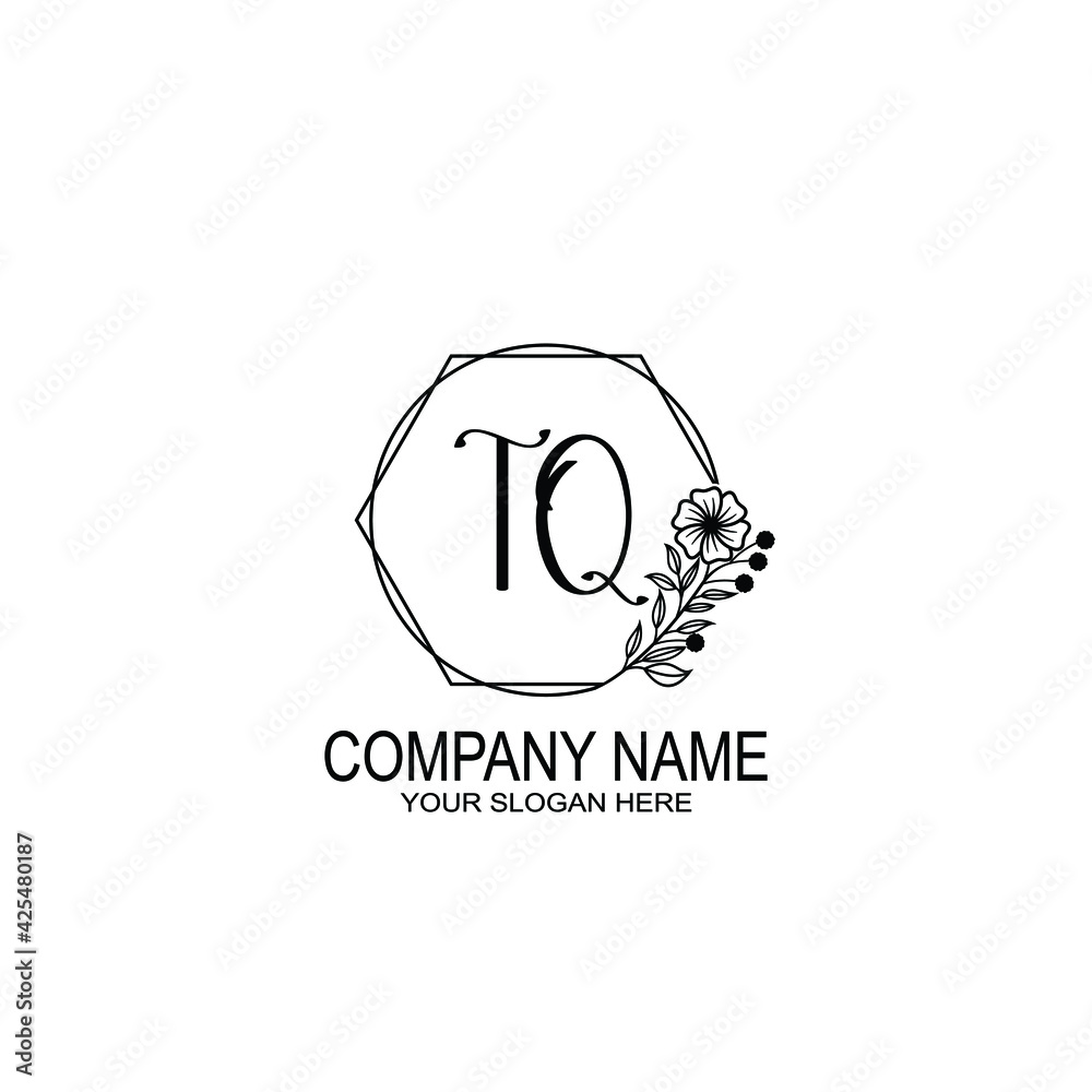 TQ Initials handwritten minimalistic logo template vector TQ Initials handwritten minimalistic logo template vector