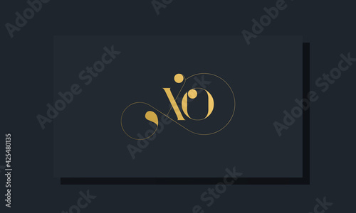 Minimal royal initial letters XO logo