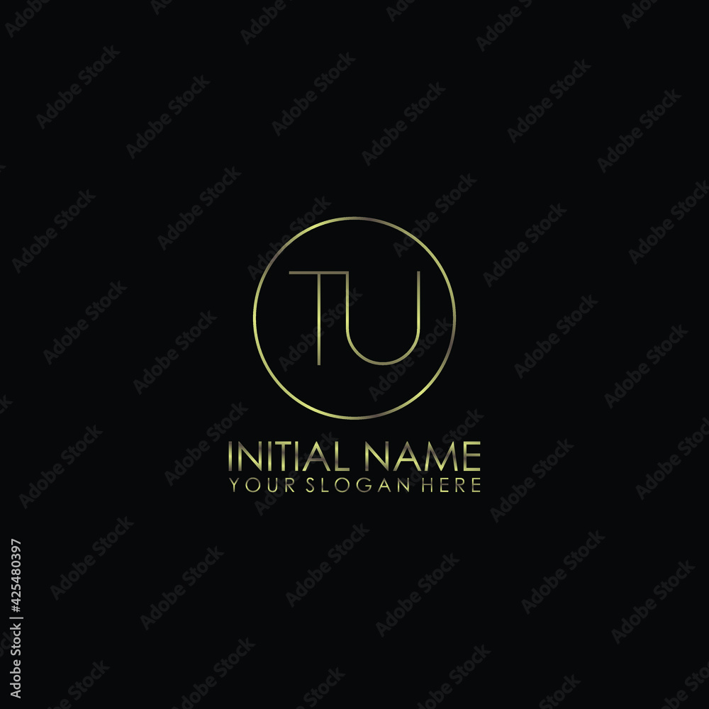 TU Initials handwritten minimalistic logo template vector TU Initials handwritten minimalistic logo template vector