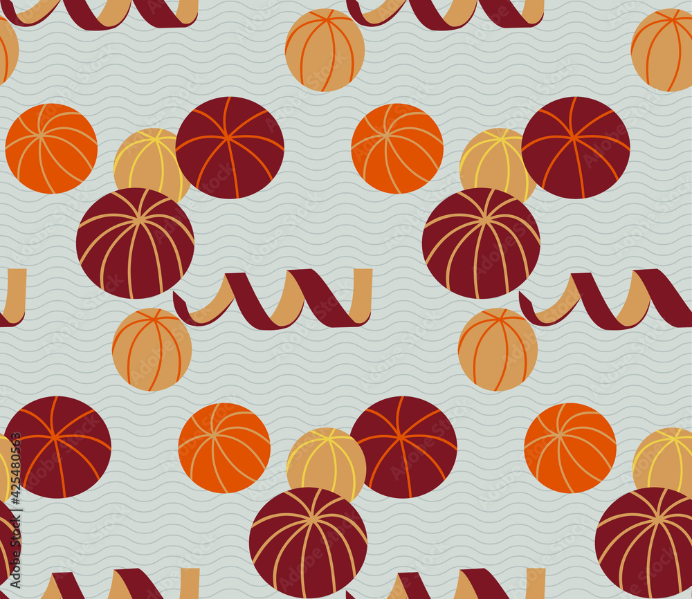 Spring seamless geometric pattern with the image of citrus, oranges, peel. Vector design for web banner, business presentation, brand package, fabric, print, wallpaper, postcard.