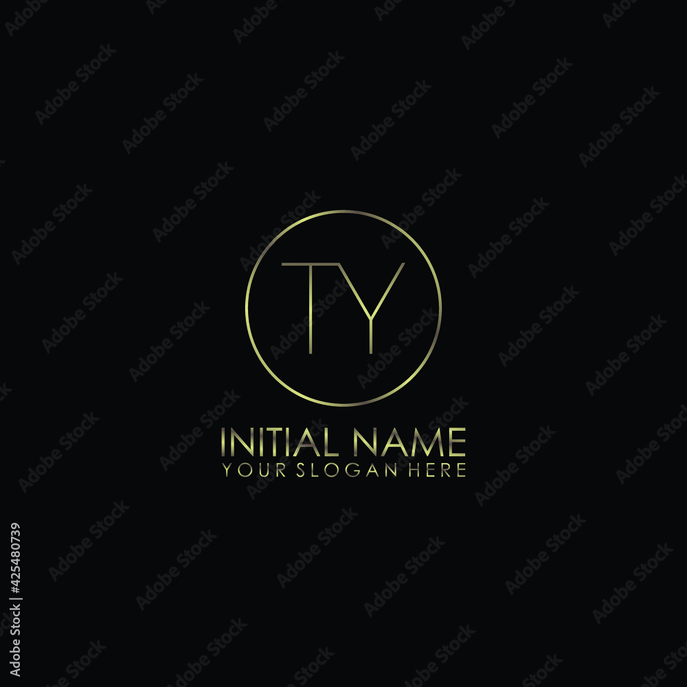 TY Initials handwritten minimalistic logo template vector TY Initials handwritten minimalistic logo template vector