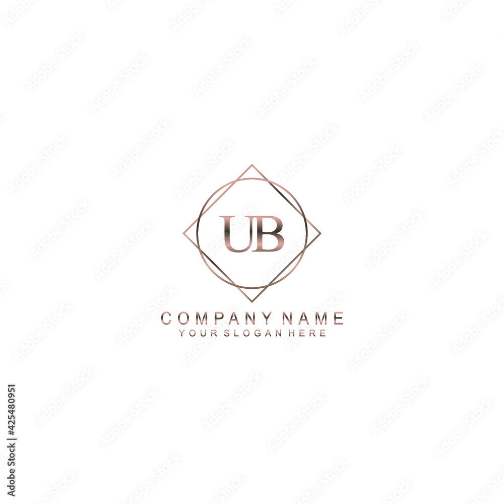 UB Initials handwritten minimalistic logo template vector UB Initials handwritten minimalistic logo template vector