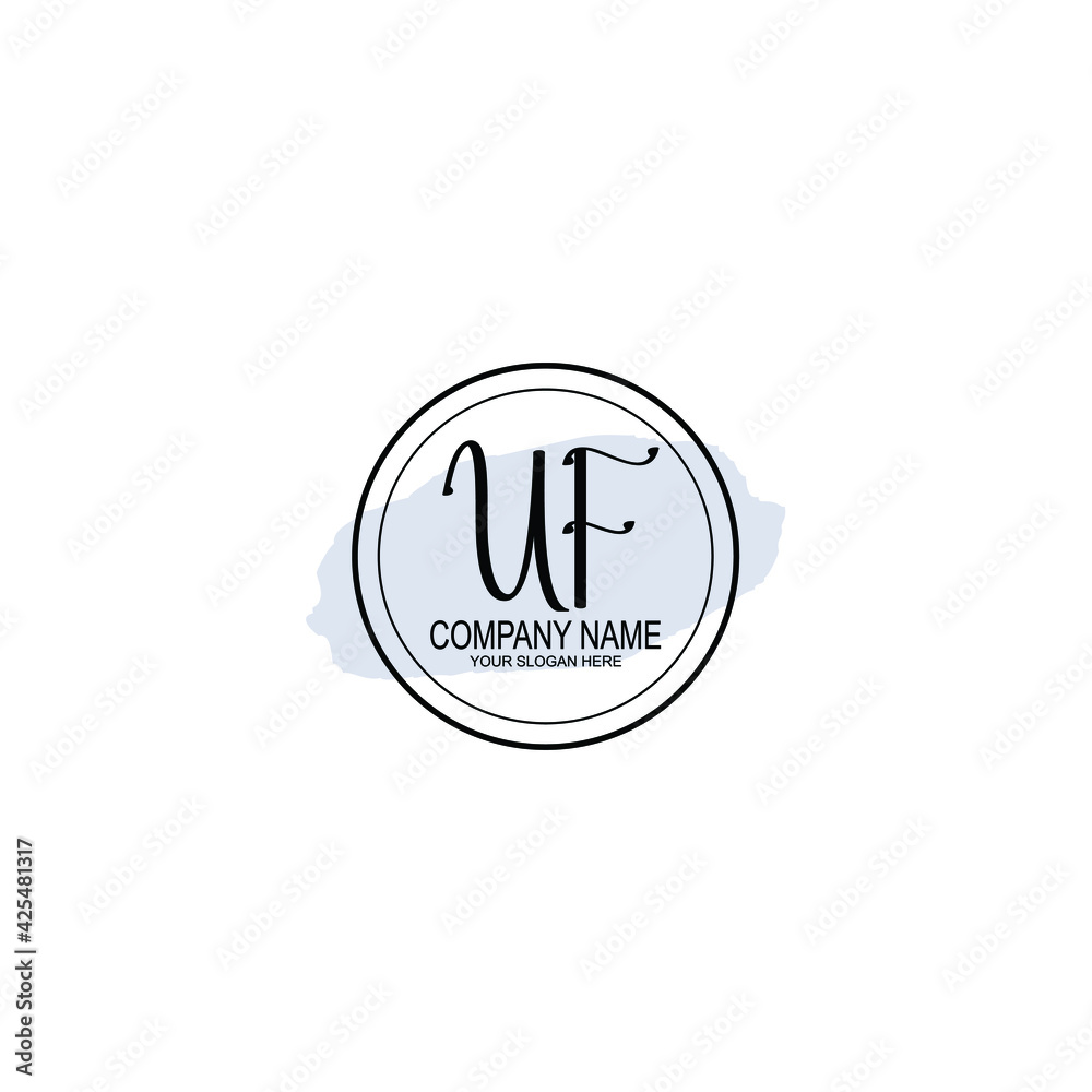 UF Initials handwritten minimalistic logo template vector UF Initials handwritten minimalistic logo template vector
