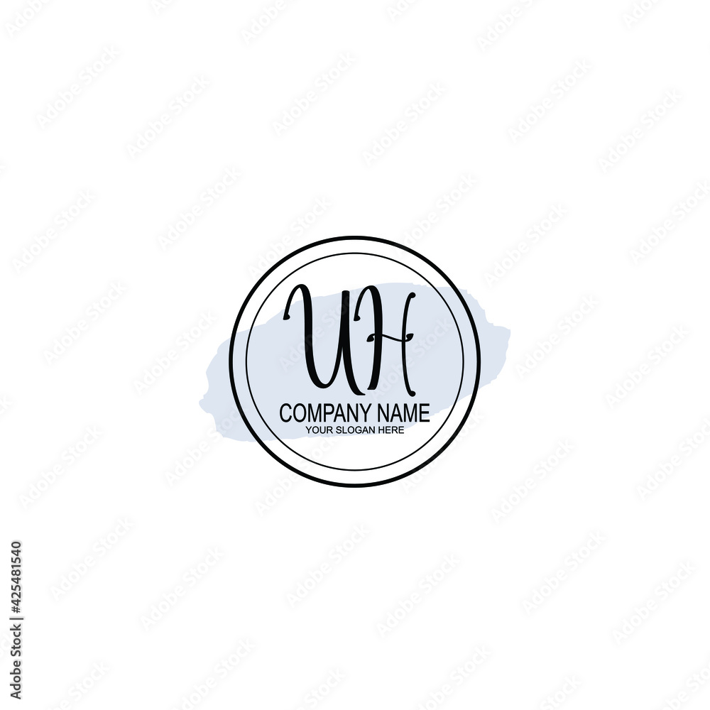 UH Initials handwritten minimalistic logo template vector UH Initials handwritten minimalistic logo template vector