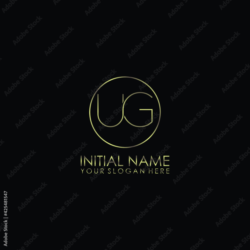UG Initials handwritten minimalistic logo template vector UG Initials handwritten minimalistic logo template vector
