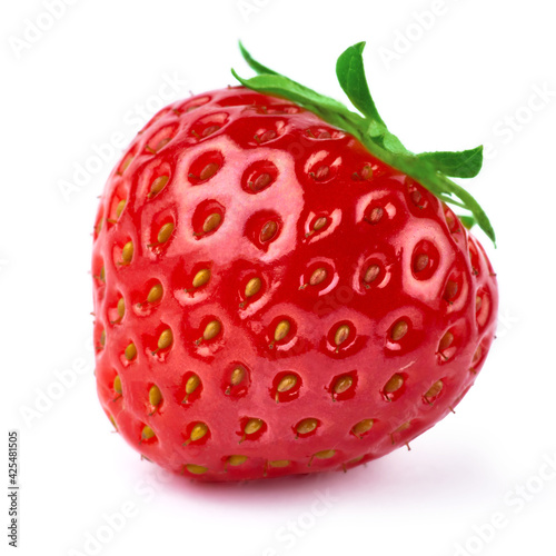 Studio macro shot of Fresh strawberry isolated on white background
