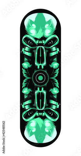 Skateboard decal wrap design vector