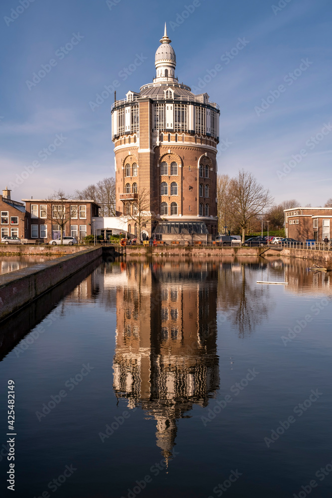 Old water tower De Esch Rotterdam. The oldest surviving water tower in the Netherlands.