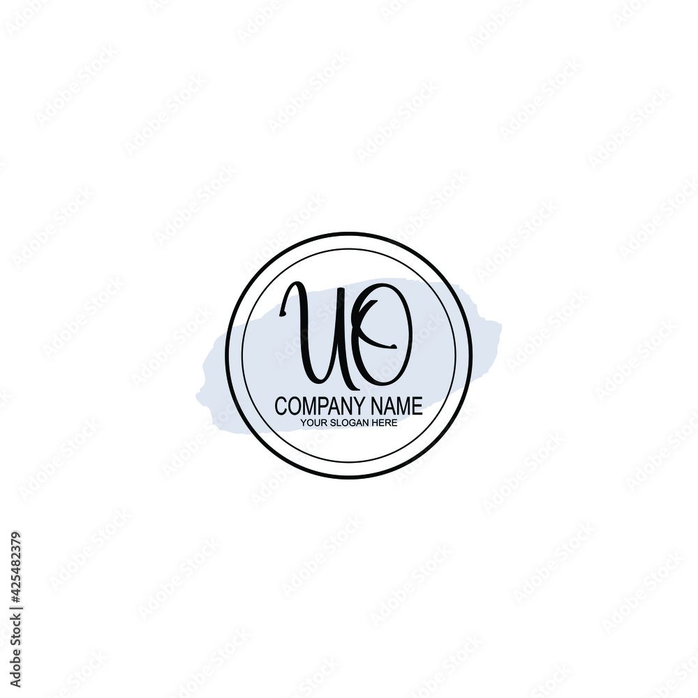 UO Initials handwritten minimalistic logo template vector UO Initials handwritten minimalistic logo template vector