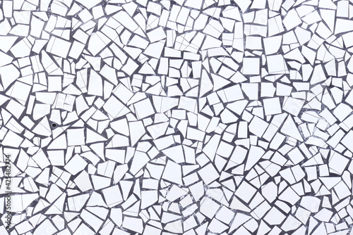 Canvas Print broken wall white  texture broken tiles gaudi style