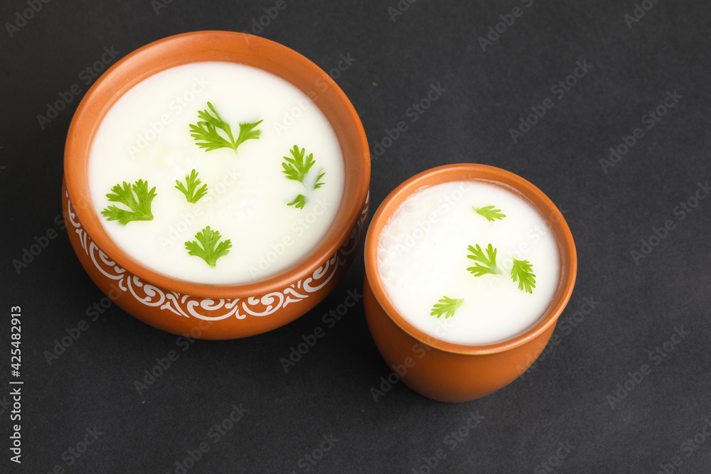 Summer cooler Buttermilk drink. Made of yogurt. Buttermilk made with