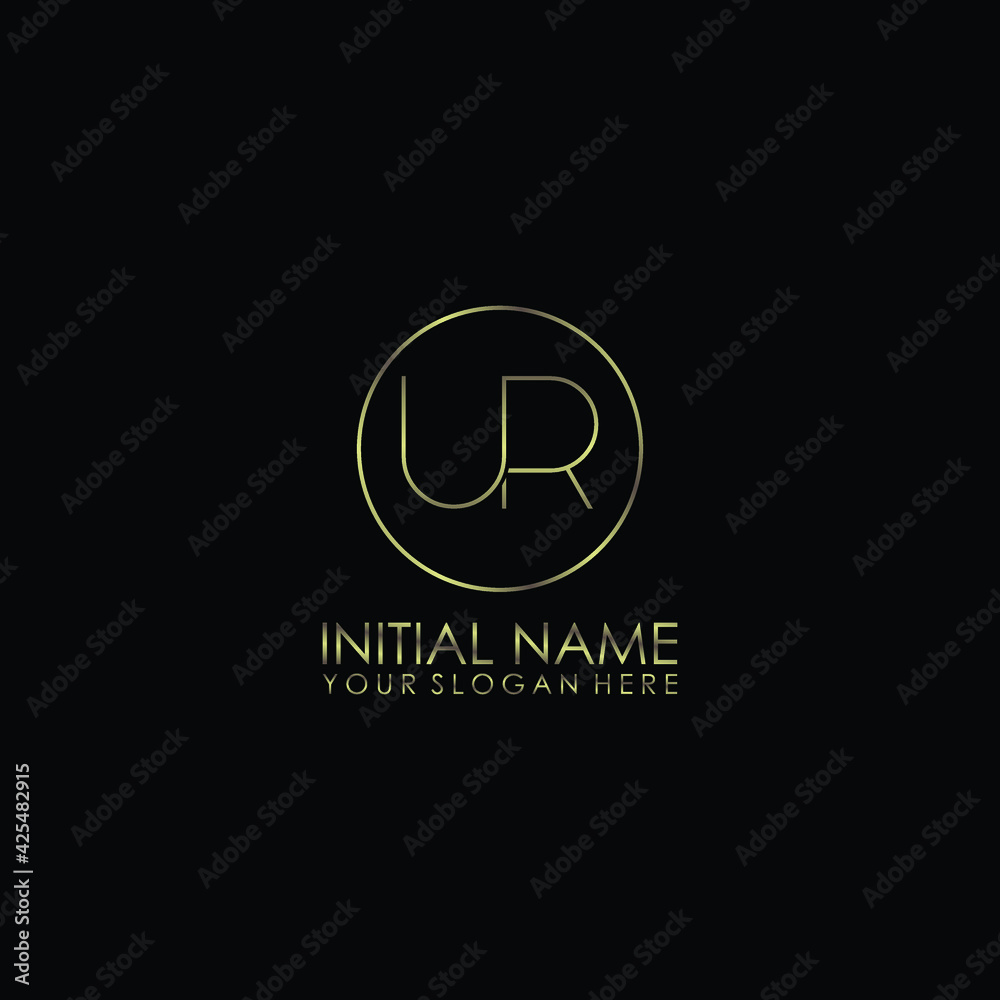 UR Initials handwritten minimalistic logo template vector UR Initials handwritten minimalistic logo template vector