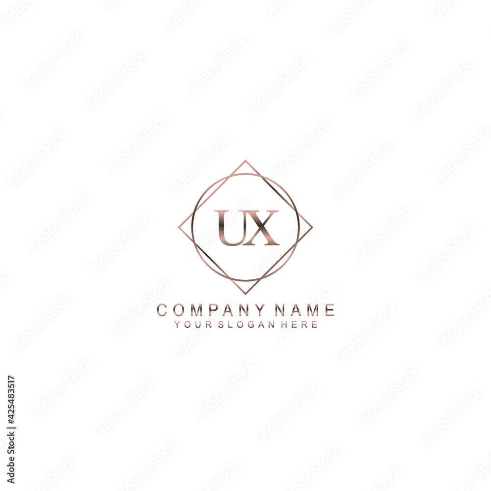 UX Initials handwritten minimalistic logo template vector UX Initials handwritten minimalistic logo template vector