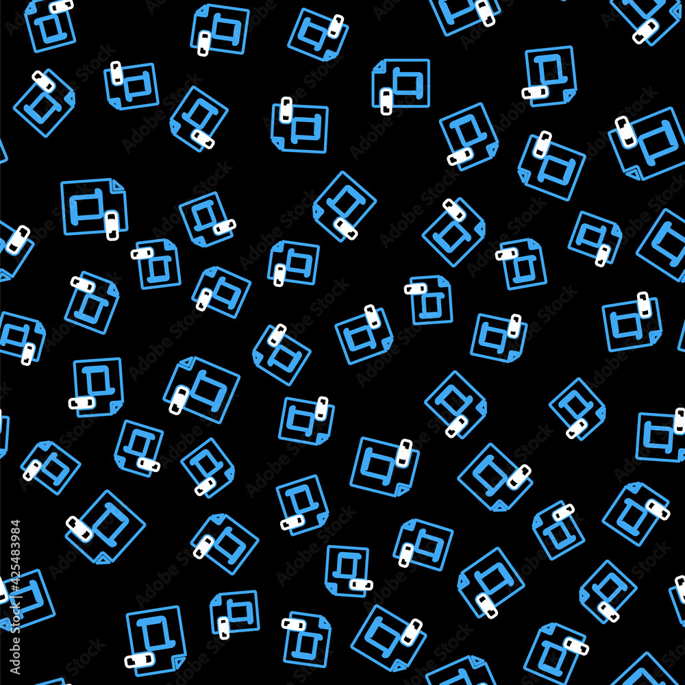 Line JS file document. Download js button icon isolated seamless pattern on black background. JS file symbol. Vector Line JS file document. Download js button icon isolated seamless pattern on black background. JS file symbol. Vector