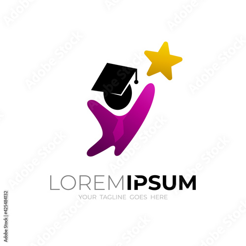 Student dream logo with simple style, children icon illustration