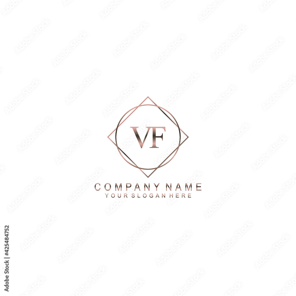 VF Initials handwritten minimalistic logo template vector VF Initials handwritten minimalistic logo template vector