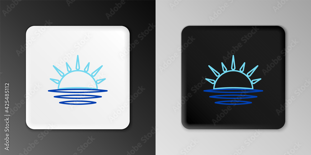 Line Sunset icon isolated on grey background. Colorful outline concept. Vector Line Sunset icon isolated on grey background. Colorful outline concept. Vector