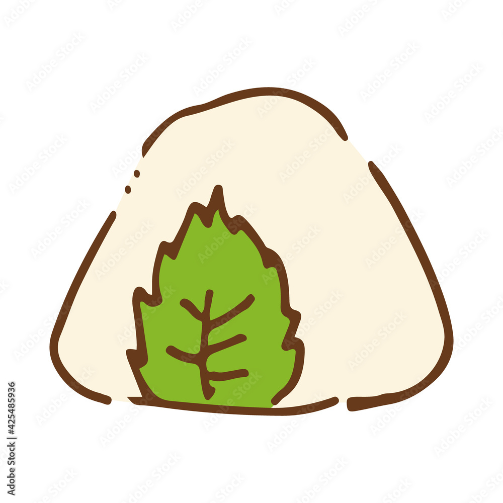 手書きのしそおにぎりのイラスト Stock Vector Adobe Stock