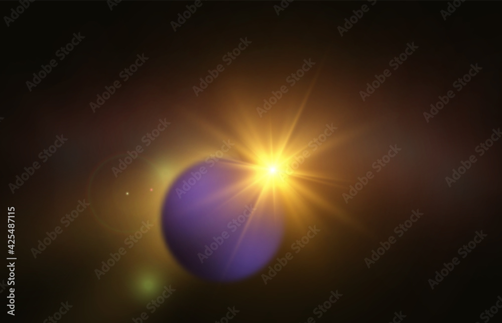 Bright light effect with rays and highlights for vector illustration. Bright light effect with rays and highlights for vector illustration.