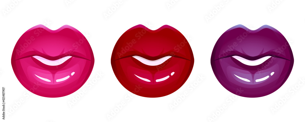 Realistic cartoon lips isolated Realistic cartoon lips isolated