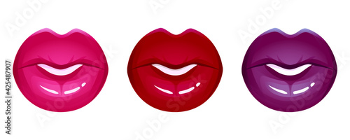 Wallpaper Mural Realistic cartoon lips isolated Torontodigital.ca