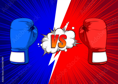 Versus VS, Fight Comic Background, speech bubbles.