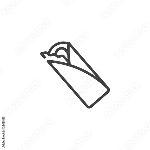 Mexican burrito line icon