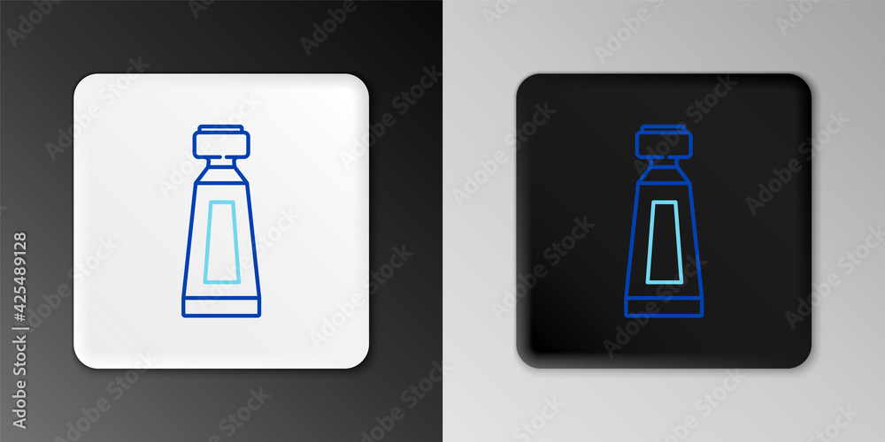 Line Cream or lotion cosmetic tube icon isolated on grey background. Body care products for men. Colorful outline concept. Vector Line Cream or lotion cosmetic tube icon isolated on grey background. Body care products for men. Colorful outline concept. Vector