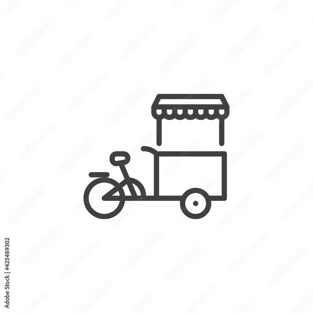 Street food cart line icon