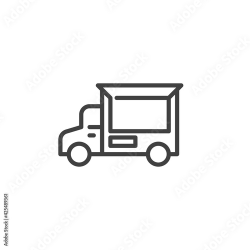 Street food truck line icon