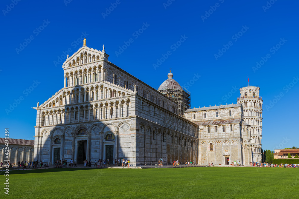 Basilica and the leaning tower in Pisa Italy