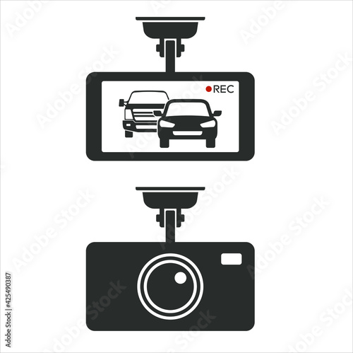 a collections of dash camp illustration, dash cam icon set.