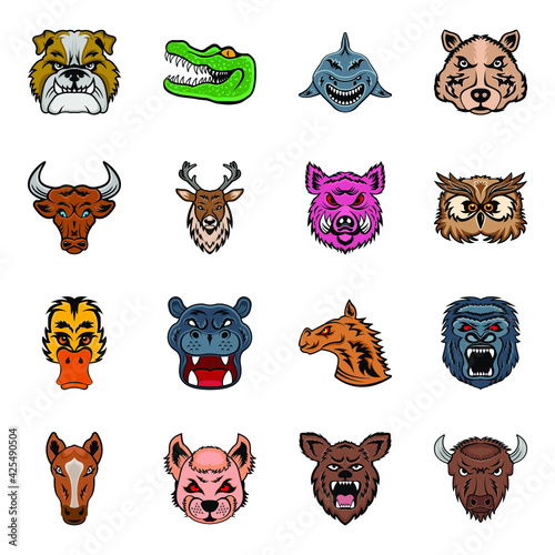 
Pack of Animals Flat Icons 

