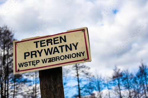 closed area, secured with barbed wire, located in Masuria in Poland, former Prussian lands near the city of Elk
