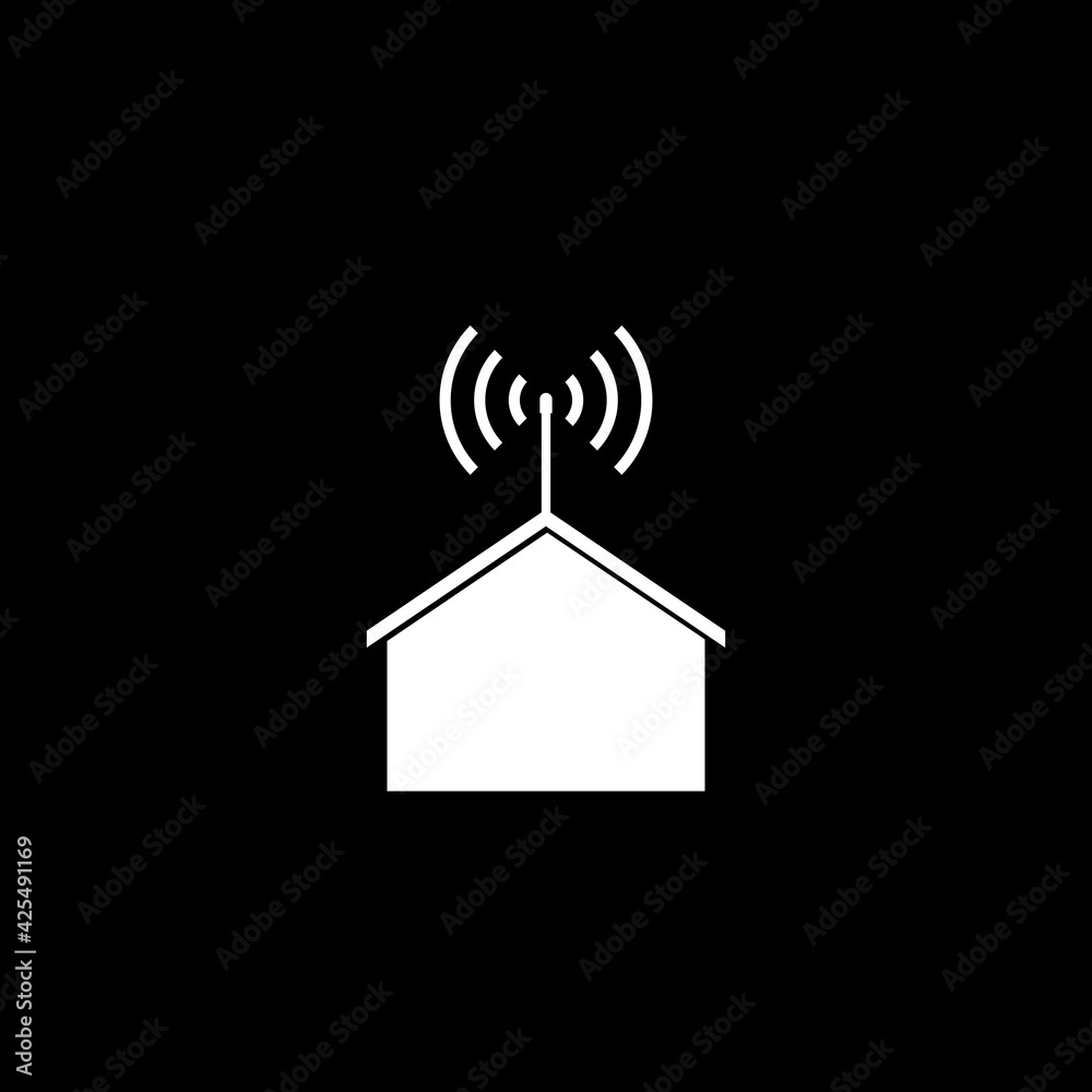 Smart Home Logo icon isolated on dark background Smart Home Logo icon isolated on dark background