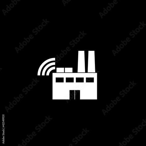 Smart Factory icon isolated on dark background