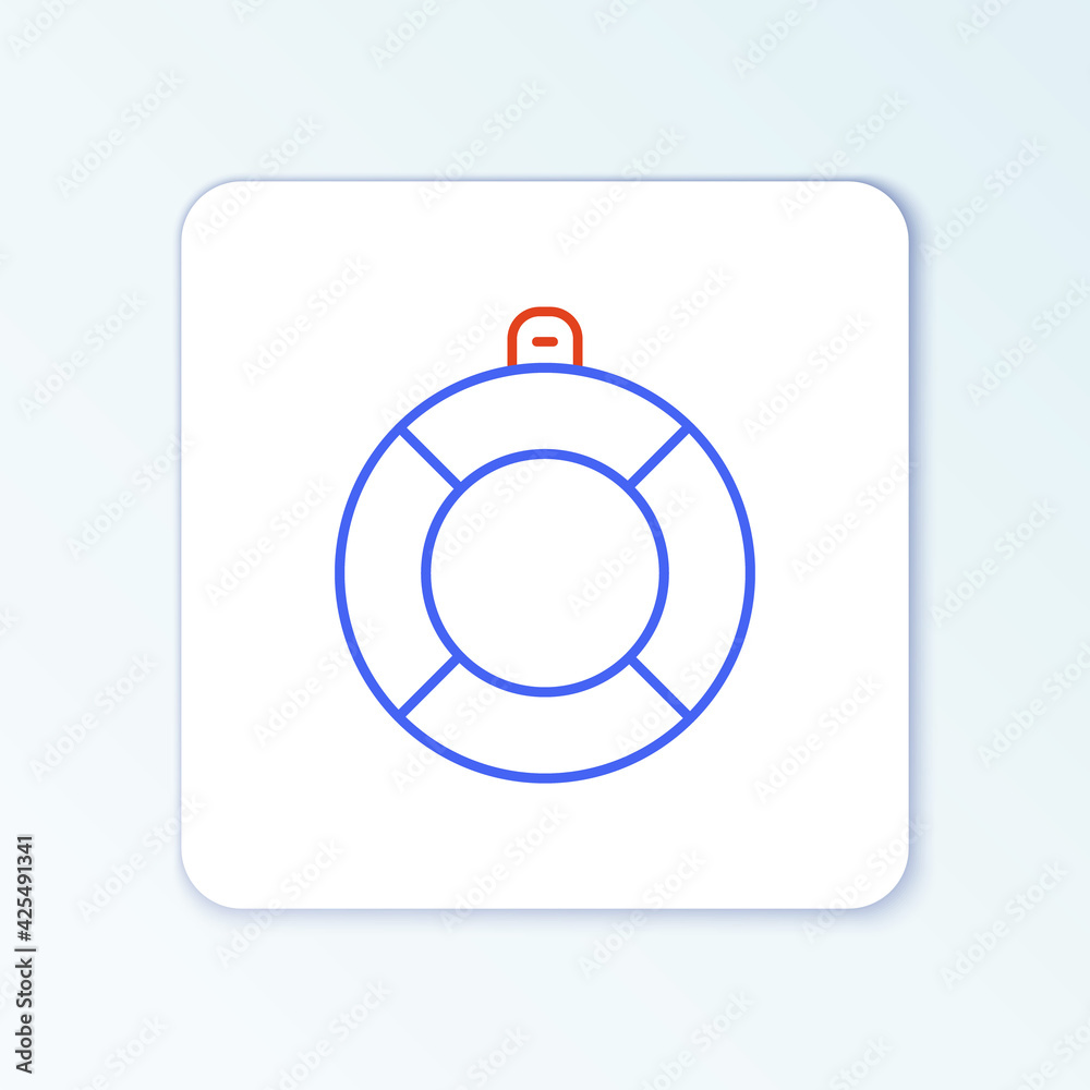 Line Lifebuoy icon isolated on white background. Lifebelt symbol. Colorful outline concept. Vector
