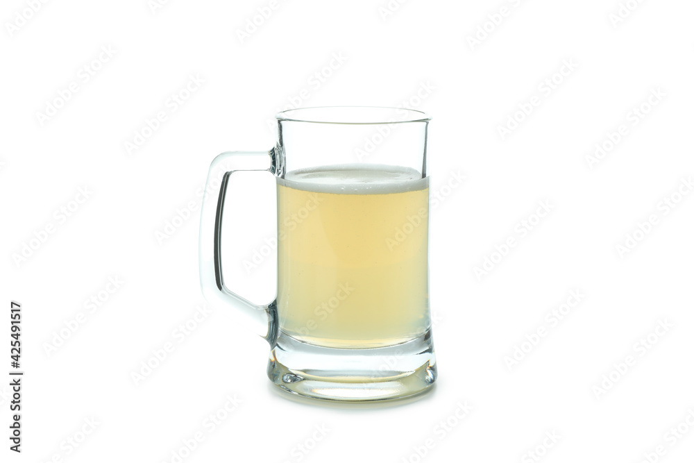 Glass of ginger beer isolated on white Glass of ginger beer isolated on white