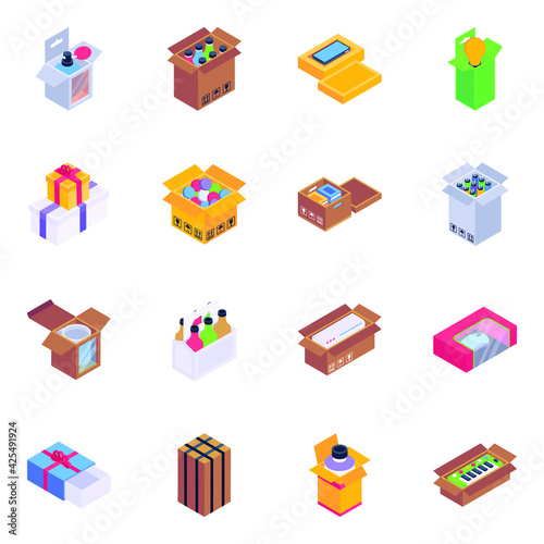 
Flat Icons of Recycling and Disposable Products 

