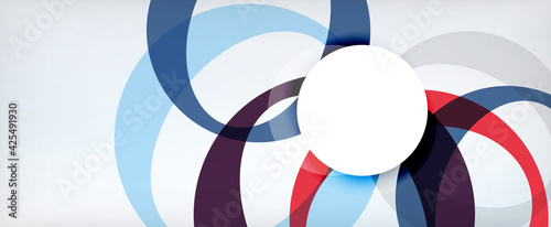 Ring geometric shapes, o letter repetition wallpaper. Abstract background for business or technology presentations, internet posters or web brochure covers