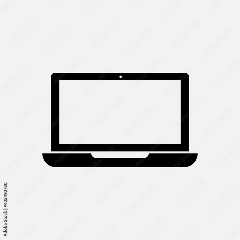 Devices icon design isolated on white background. Responsive design laptop, screen flat vector icon for apps and websites Devices icon design isolated on white background. Responsive design laptop, screen flat vector icon for apps and websites