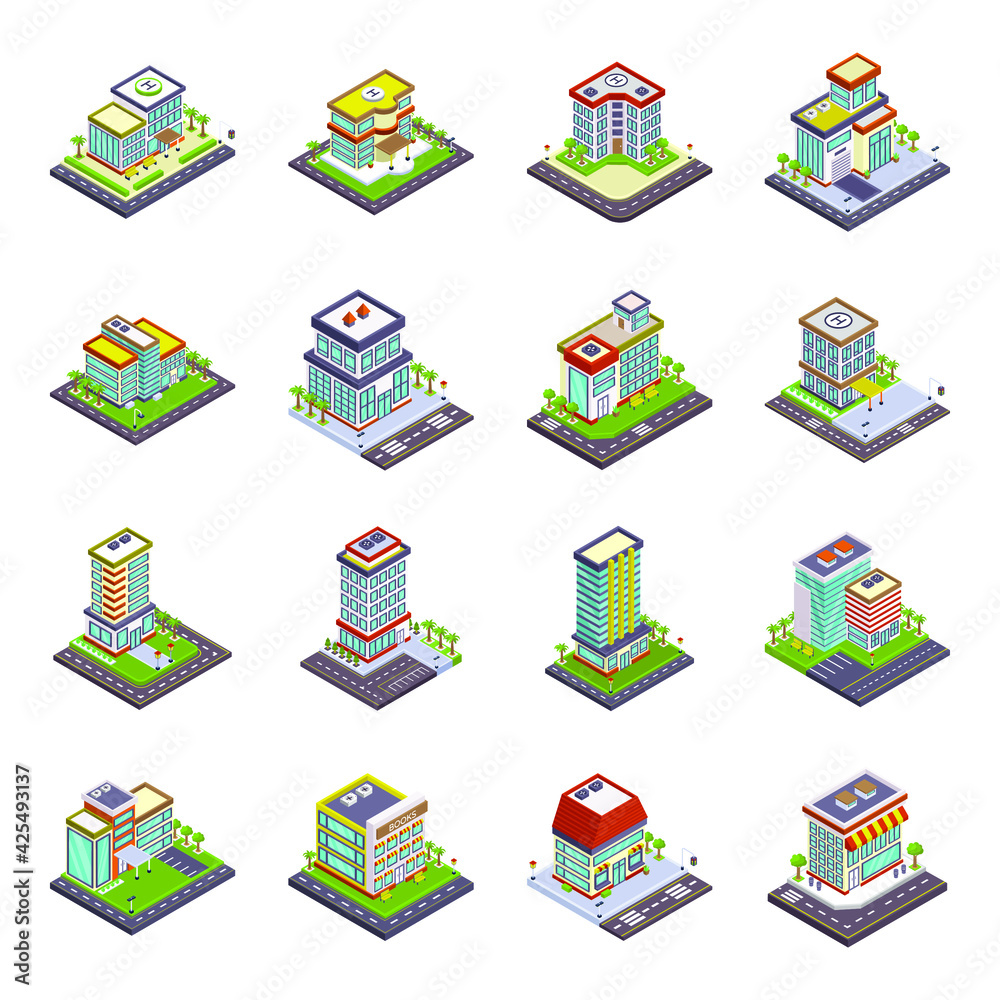 Pack of Estate Isometric Icons
Pack of Estate Isometric Icons