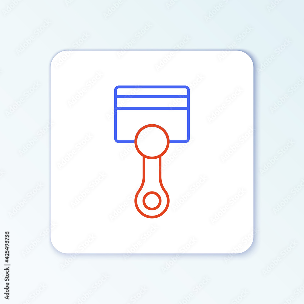 Line Engine piston icon isolated on white background. Car engine piston sign. Colorful outline concept. Vector Line Engine piston icon isolated on white background. Car engine piston sign. Colorful outline concept. Vector