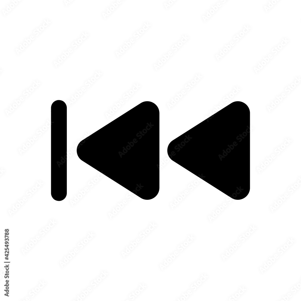 Previous button icon design isolated on white background