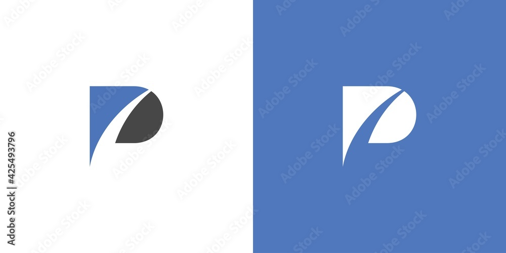 The letter P initials logo is simple and modern The letter P initials logo is simple and modern