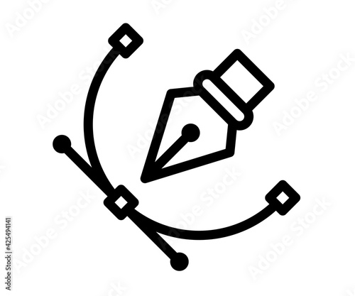 anchor point vector single isolated icon with outline style