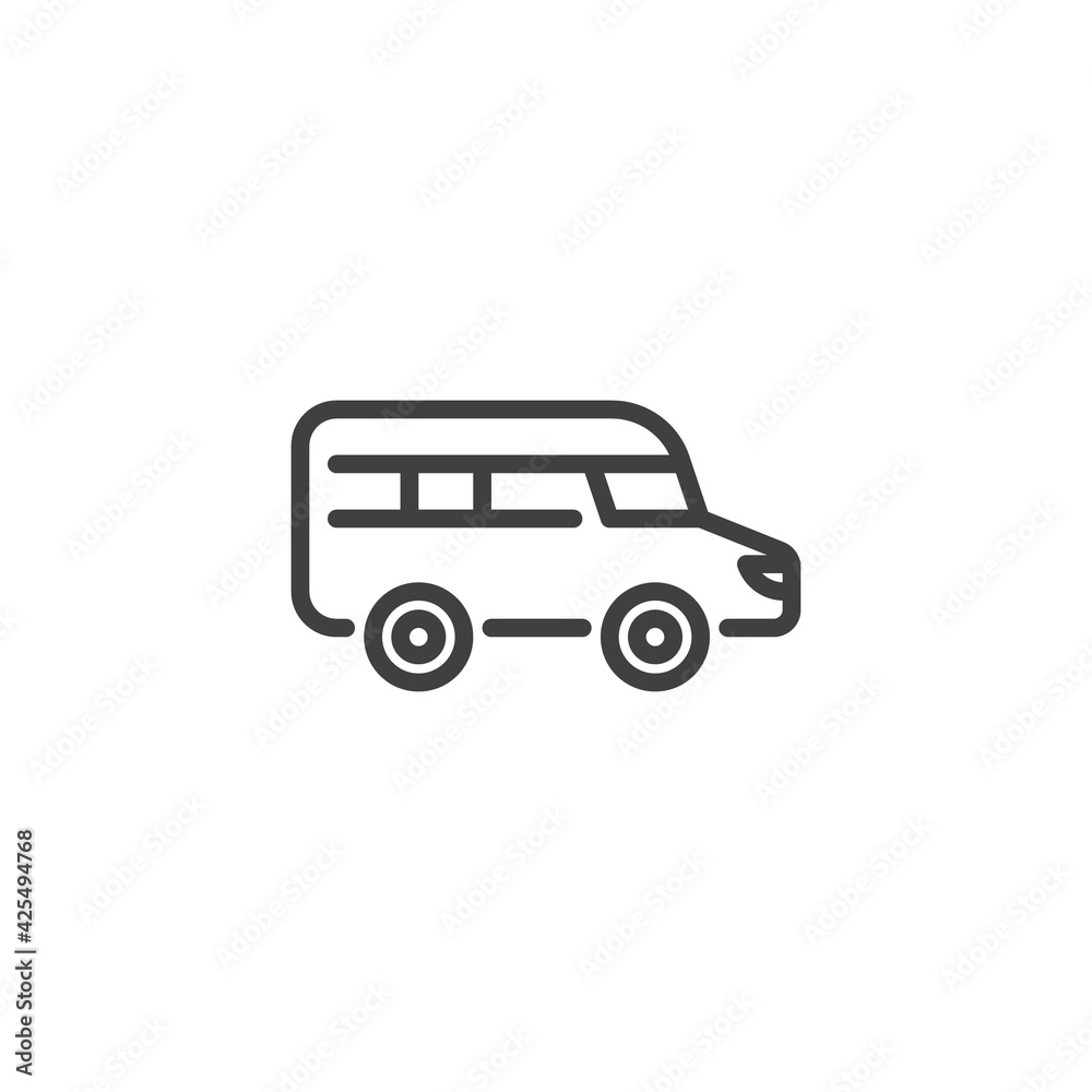 Electric bus line icon