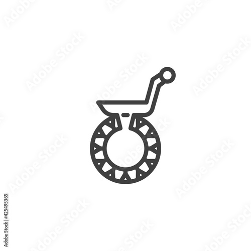 Electric segway side view line icon